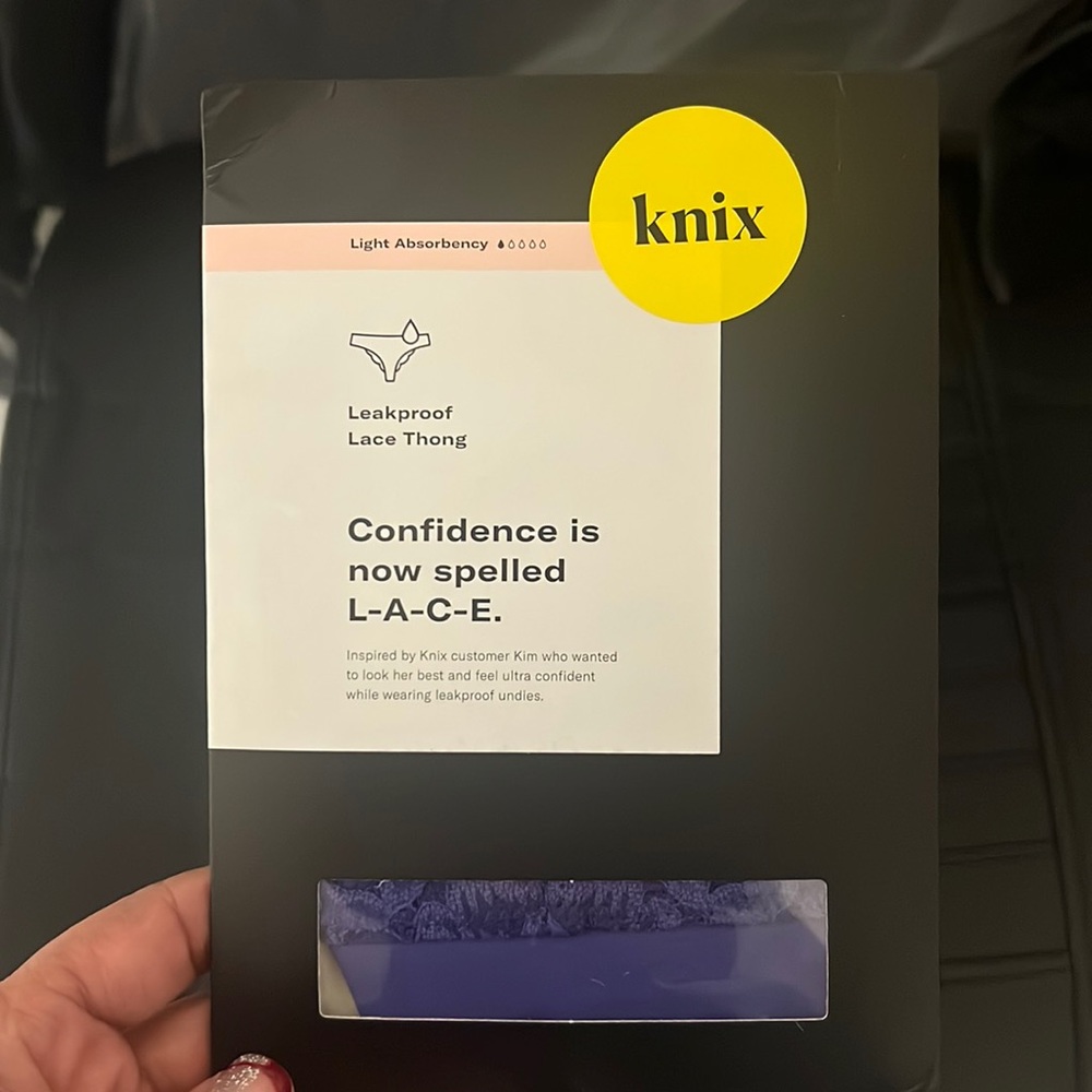 Knix leakproof lace thong.